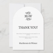結婚カップルのモノグラムイニシャル お礼カード 招待状 (正面)
