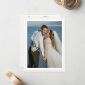 結婚カップルの写真 名前 愛と感謝 ノートカード (正面/裏面インサイチュ)