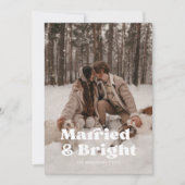 結婚カップルの最初の写真のクリスマスカード 招待状 (正面)