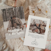 結婚カップルの最初の写真のクリスマスカード 招待状