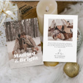 結婚カップルの最初の写真のクリスマスカード 招待状