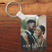 結婚カップル写真の結婚式 キーホルダー (正面)