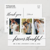 結婚カリグラフィー 永遠に感謝 3枚の写真 ポストカード (正面/裏面)