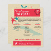 結婚キューバ赤ティール（緑がかった色）歓迎レター (正面/裏面)