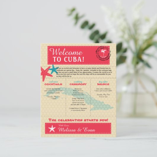 結婚キューバ赤ティール（緑がかった色）歓迎レター (スタンド正面)