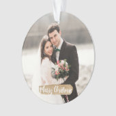 結婚クリスマスニューライディングオーナメント金ゴールド オーナメント (正面)