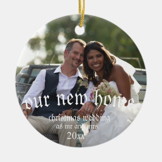 結婚クリスマス2020結婚した年 セラミックオーナメント (正面)