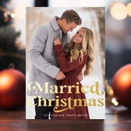 結婚クリスマス クラシック トラディショナル タイポグラフィ 箔シーズンカード