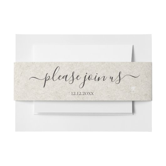 結婚グレイ・タンお願いパーソナライズされた 招待状ベリーバンド (正面例)