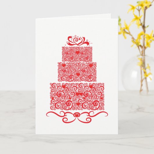 結婚ケーキカード カード (黄色い花)