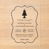 結婚ケーキ アクリル招待状 (正面)