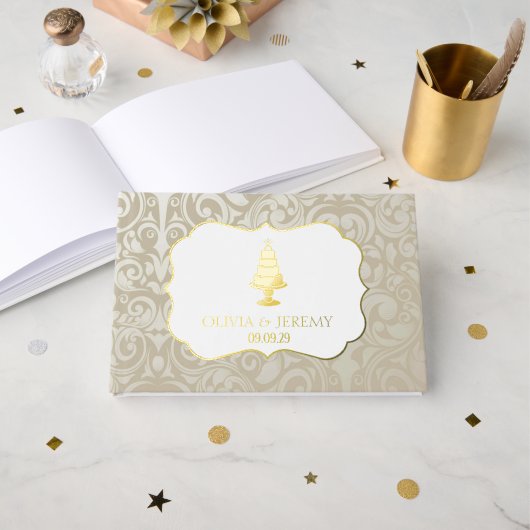 結婚ケーキ ゲストブック (正面見開き)