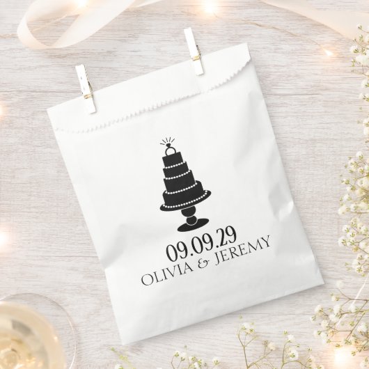 結婚ケーキ フェイバーバッグ (クリップ留めされた状態)