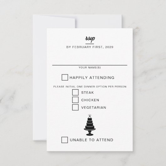 結婚ケーキ 出欠カード (正面)