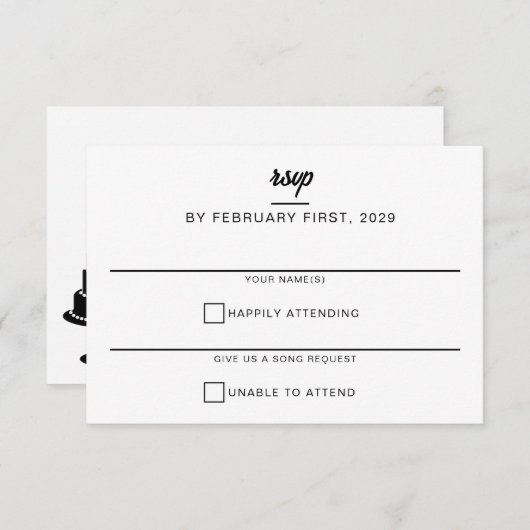 結婚ケーキ 出欠カード (正面/裏面)