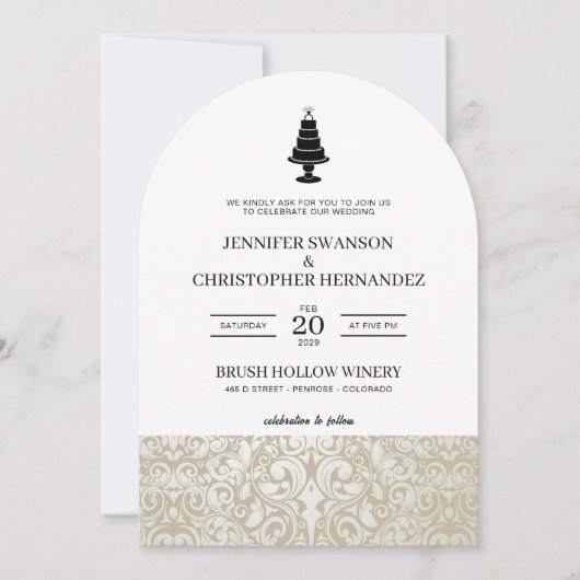 結婚ケーキ 招待状 (正面)