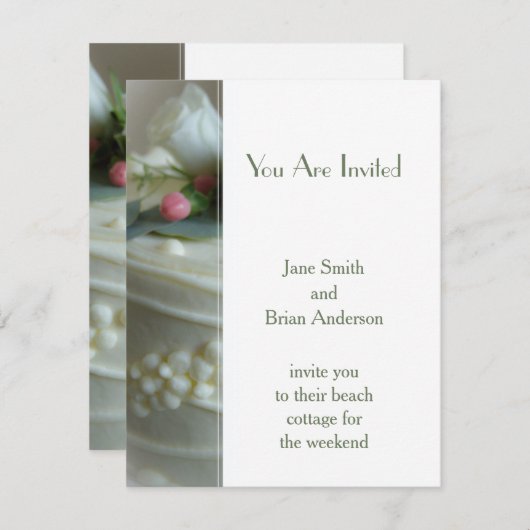 結婚ケーキ 招待状 (正面/裏面)