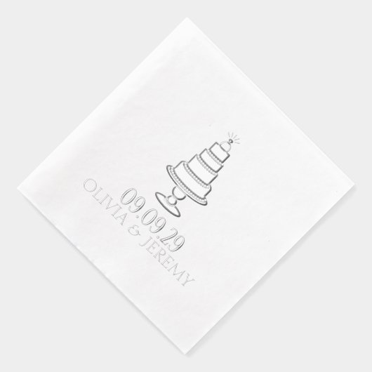 結婚ケーキ 箔ナプキン (右)