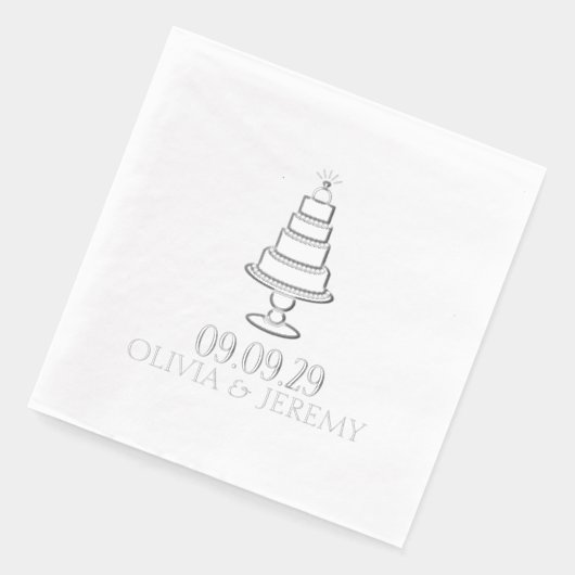結婚ケーキ 箔ナプキン (左)