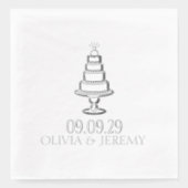 結婚ケーキ 箔ナプキン (正面)