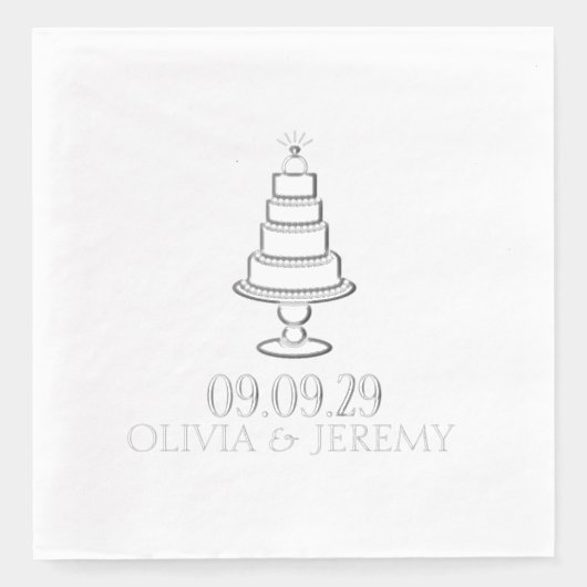 結婚ケーキ 箔ナプキン (正面)