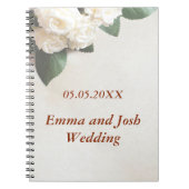 結婚ゲストブックエレガントソフトホワイトローズ ノートブック (正面)