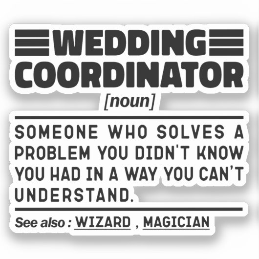 結婚コーディネーター 名詞 ウェディングコンサルタント 面白い シール (正面)