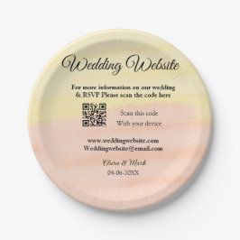 結婚サイトにQRコードを追加  スキャンして名前と日付を追加 ペーパープレート
