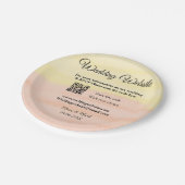 結婚サイトにQRコードを追加  スキャンして名前と日付を追加 ペーパープレート (アングル)