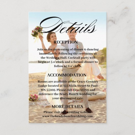 結婚サイトのQRコード写真 - レジストリー RSVP など エンクロージャーカード (正面)