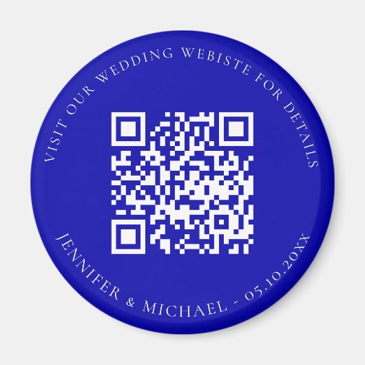結婚サイトのQRコード詳細　RSVP ロイヤルブルー マグネット (正面)