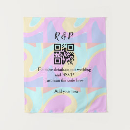 結婚サイトのRSVP用QRコードに名前を追加するテキスト タペストリー