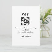 結婚サイトのRSVP用QRコードに名前を追加するテキスト 招待状 (スタンド正面)