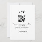 結婚サイトのRSVP用QRコードに名前を追加するテキスト 招待状 (裏面)