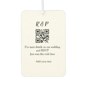 結婚サイトのRSVP用QRコードに追加するテキスト(名前) カーエアーフレッシュナー