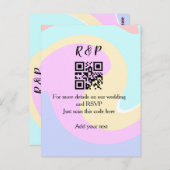 結婚サイトのRSVP QRコードに名前とテキストを追加 ポストカード (正面/裏面)