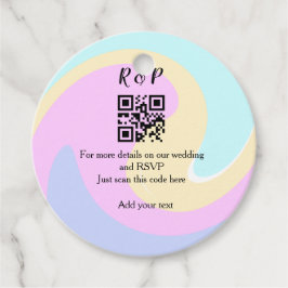 結婚サイトのRSVP QRコードに名前を追加するテキスト フェイバータグ