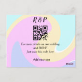 結婚サイトのRSVP QRコードに名前を追加するテキスト ポストカード (裏面)