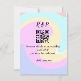 結婚サイトのRSVP QRコードに名前を追加するテキスト ポストカード