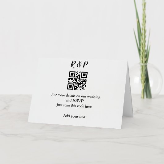 結婚サイトのRSVP QRコード 名前テキストを追加する 箔シーズンカード (正面)
