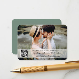 結婚サイトQRオーバーレイ写真 セージグリーン エンクロージャーカード
