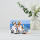 結婚サイトQRオーバーレイ写真 青 エンクロージャーカード (スタンド正面)