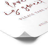 結婚サイン - 愛は甘いひまわり & ワインレッド ポスター (角)