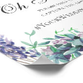 結婚サイン。紫色のフローラinstagramハッシュタグ ポスター (角)