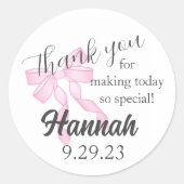 結婚サンキューの貼り紙 ラウンドシール (正面)