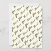 結婚サンキューエレガントアイボリー金ゴールドタイポグラフィ サンキューカード (裏面)