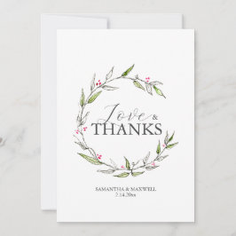 結婚サンキューカード植物線芸術 シーズンカード