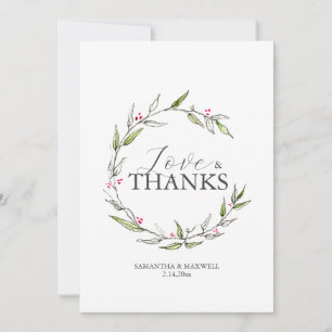 結婚サンキューカード植物線芸術 シーズンカード