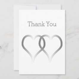 結婚サンキューカード銀ハート サンキューカード