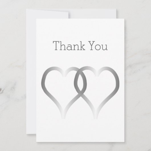 結婚サンキューカード銀ハート サンキューカード (正面)